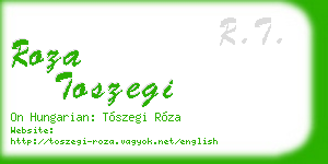 roza toszegi business card