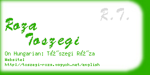 roza toszegi business card